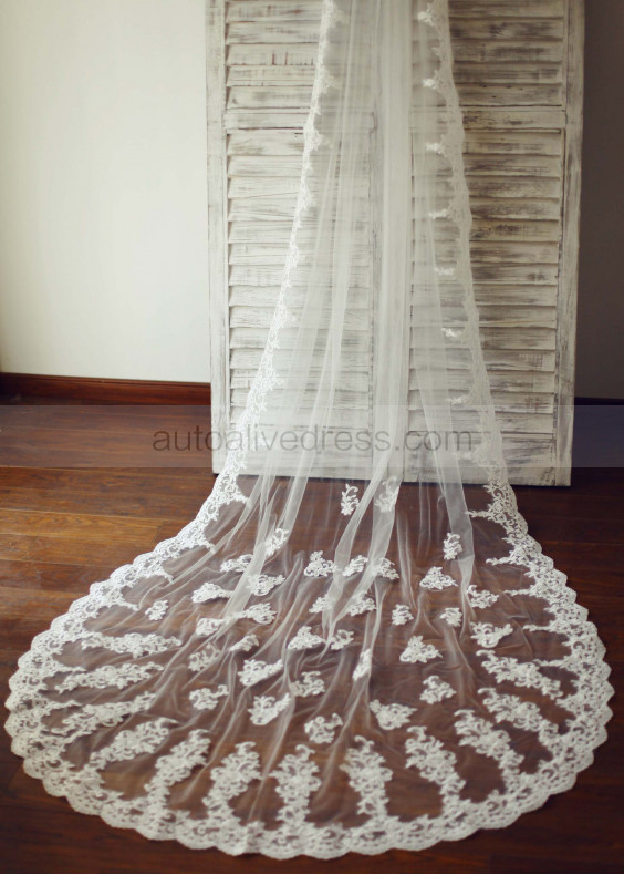 Beautil Lace Tulle Long Veil